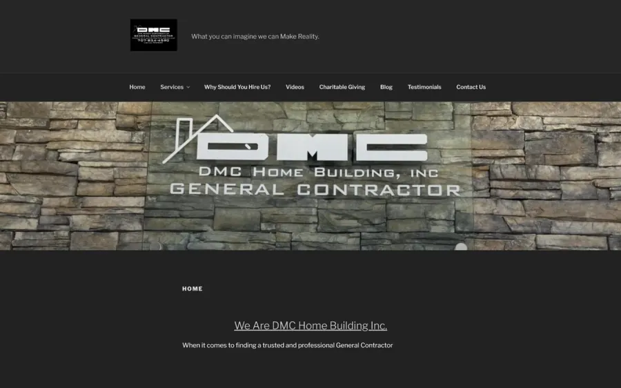 DMC Home Building website, McKinleyville & Petaluma, built by HumWeb/IT
